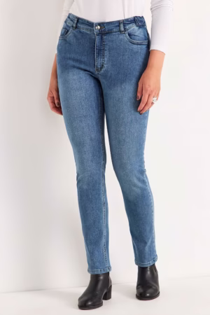 CELLBES - Ljusa jeans med resår i sidorna