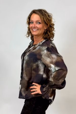MBHBELINDA - Mönstrad blus - brun